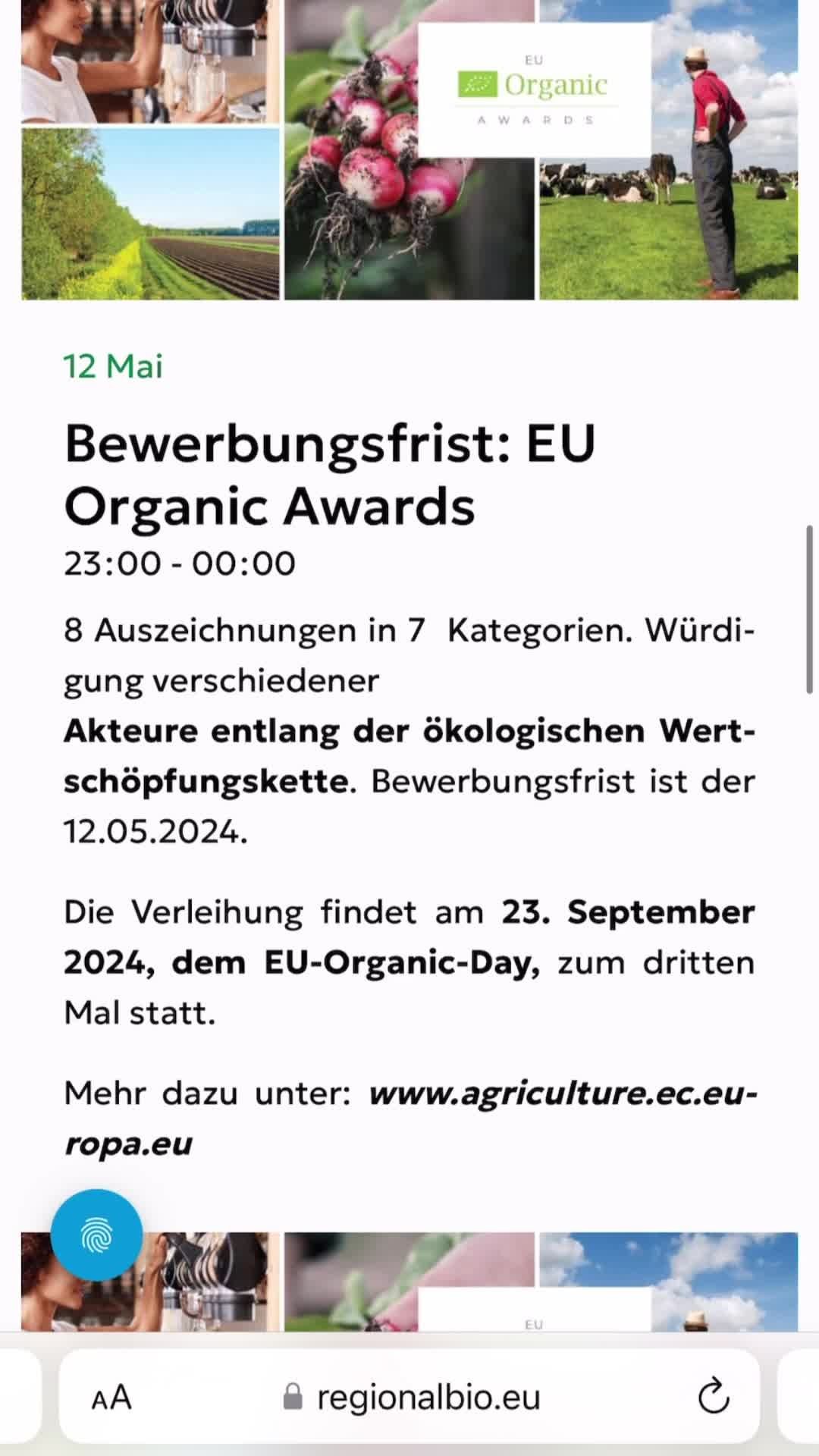 EU ORGANIC AWARDS 

Die EU-Bio-Preise umfassen 8 Auszeichnungen in 7 verschieden...